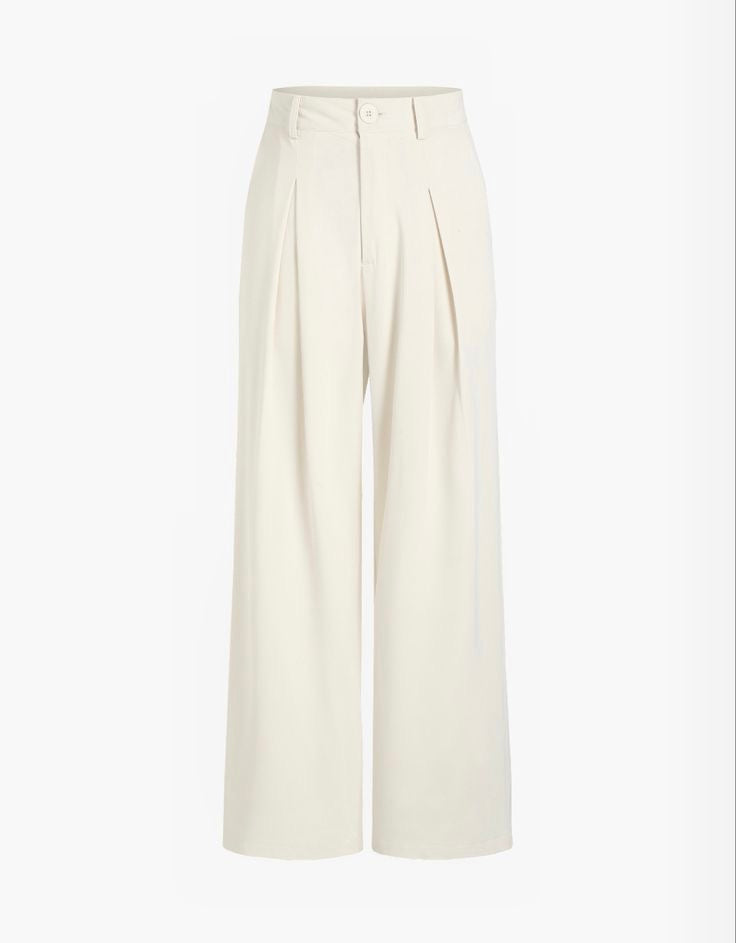 White Wide-leg Academia Tailored Pants
