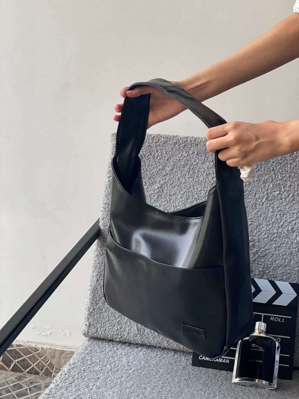 Black Hobo Tote Bag