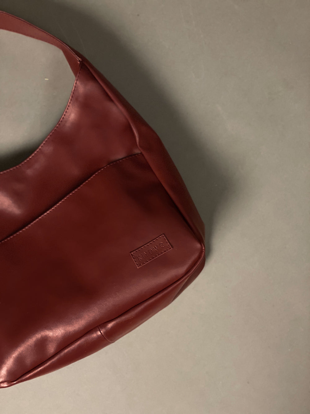 Blood Maroon Hobo Tote Bag