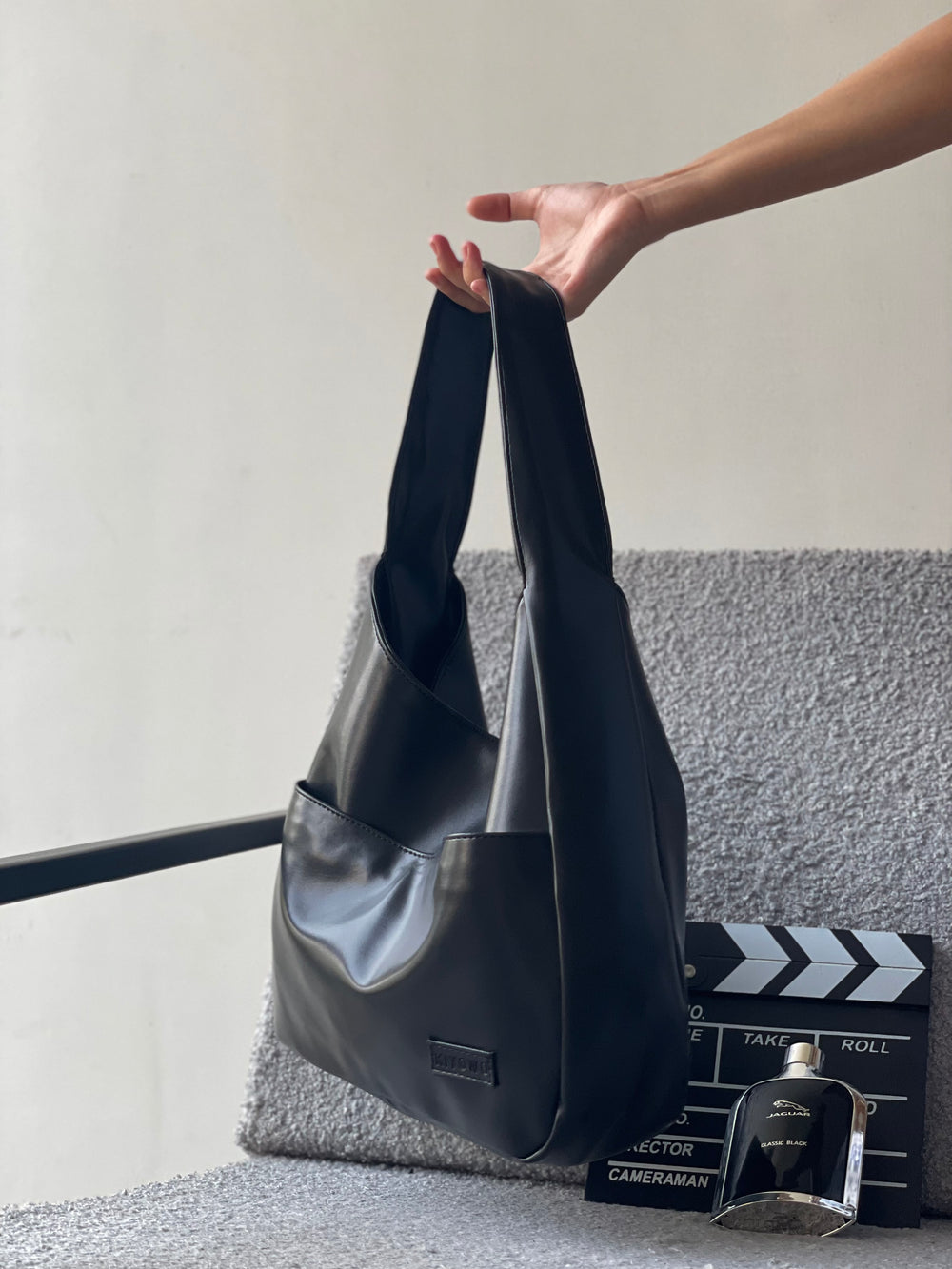 Black Hobo Tote Bag