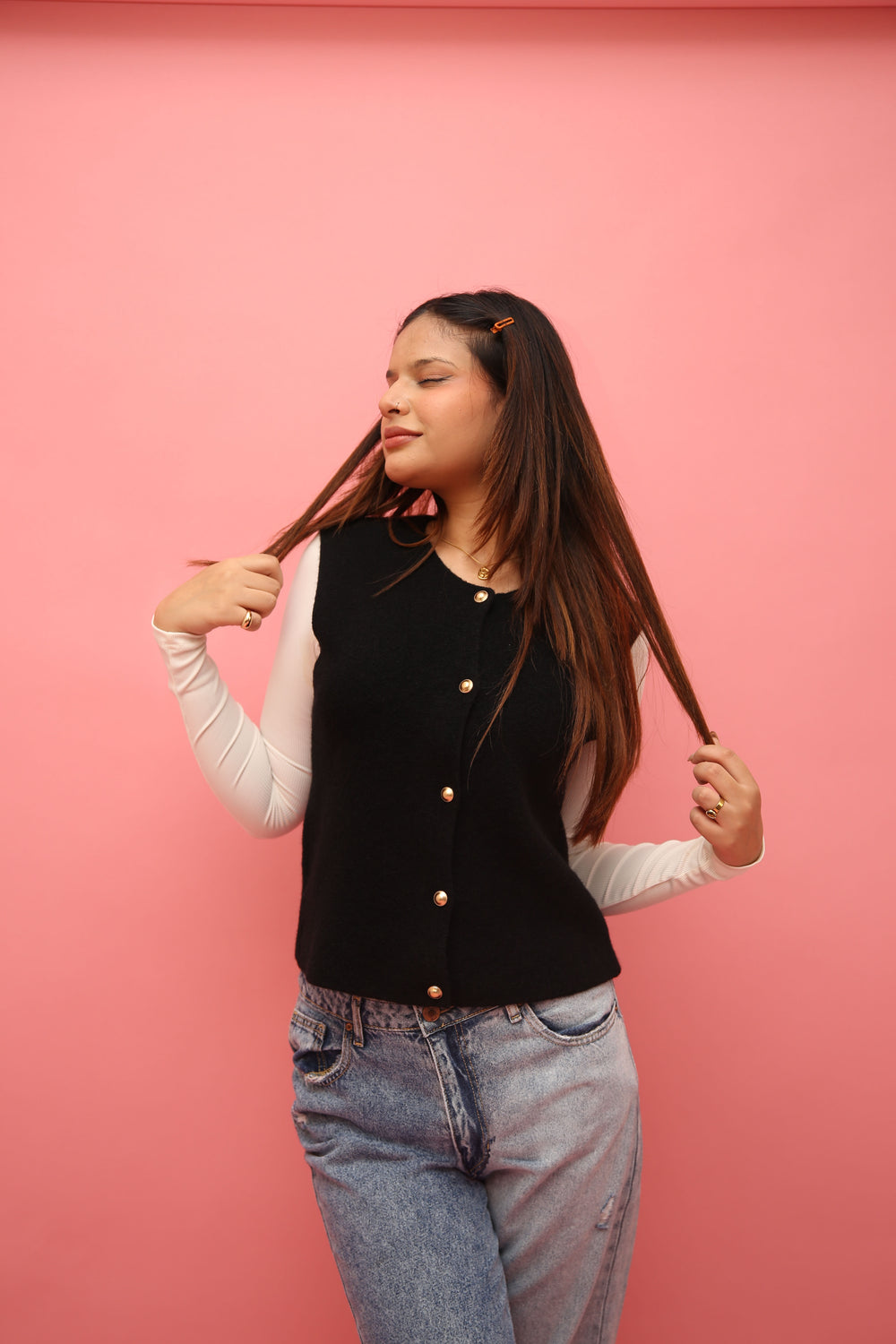 Fuzzy Woollen Sweater Vest