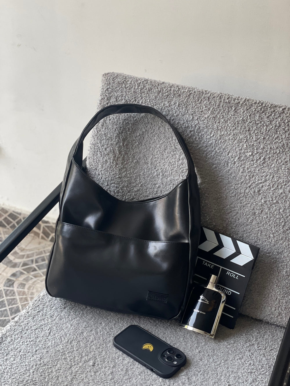 Black Hobo Tote Bag