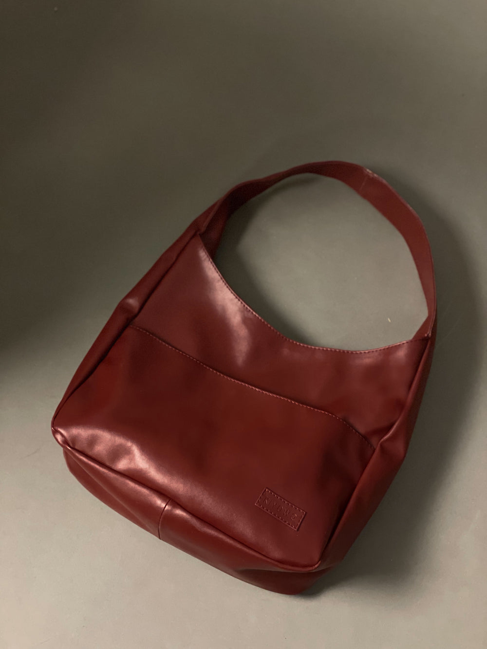 Blood Maroon Hobo Tote Bag