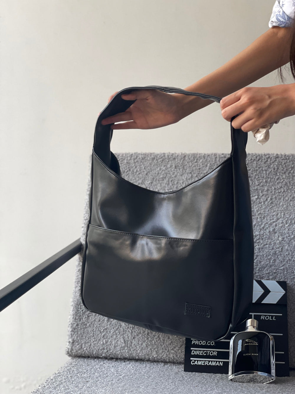 Black Hobo Tote Bag