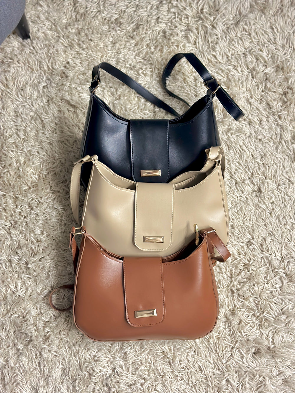 Black French-core Adjustable Strap Handbag