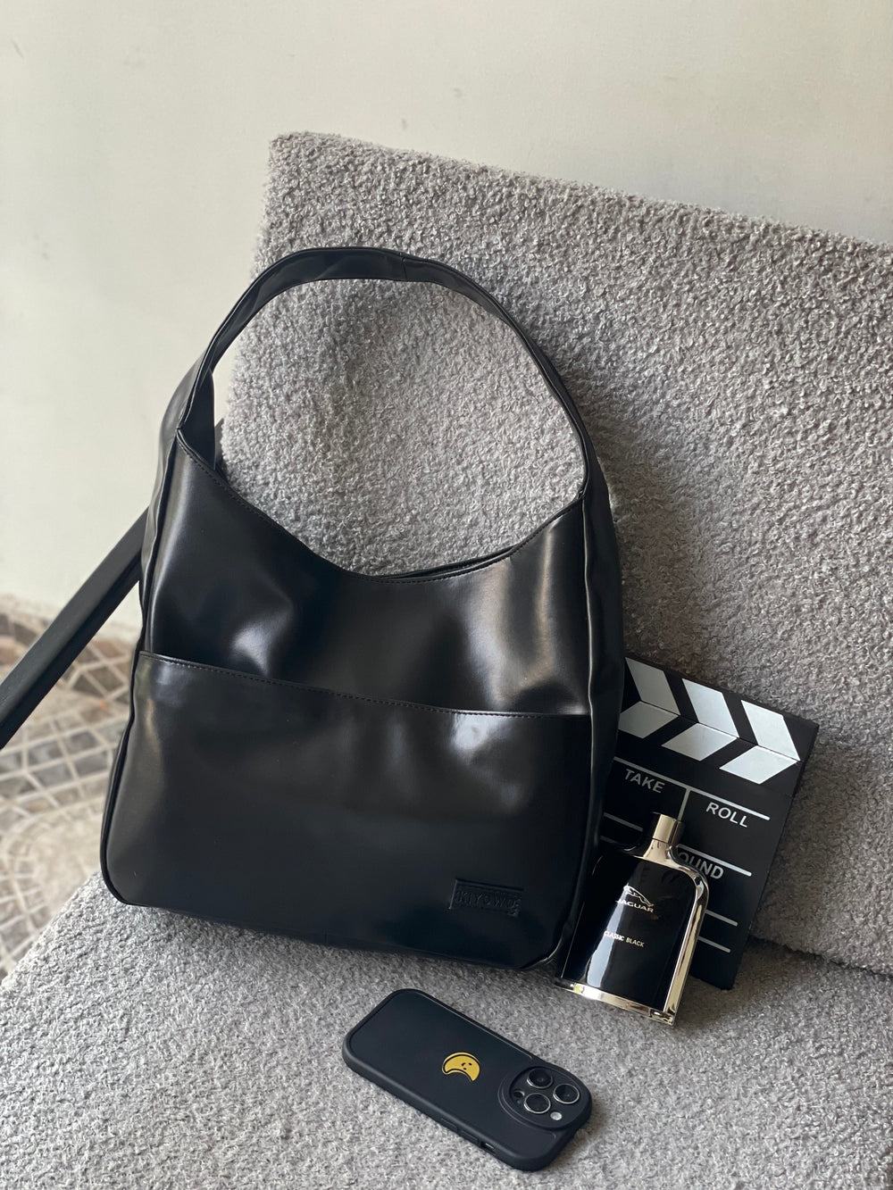 Black Hobo Tote Bag