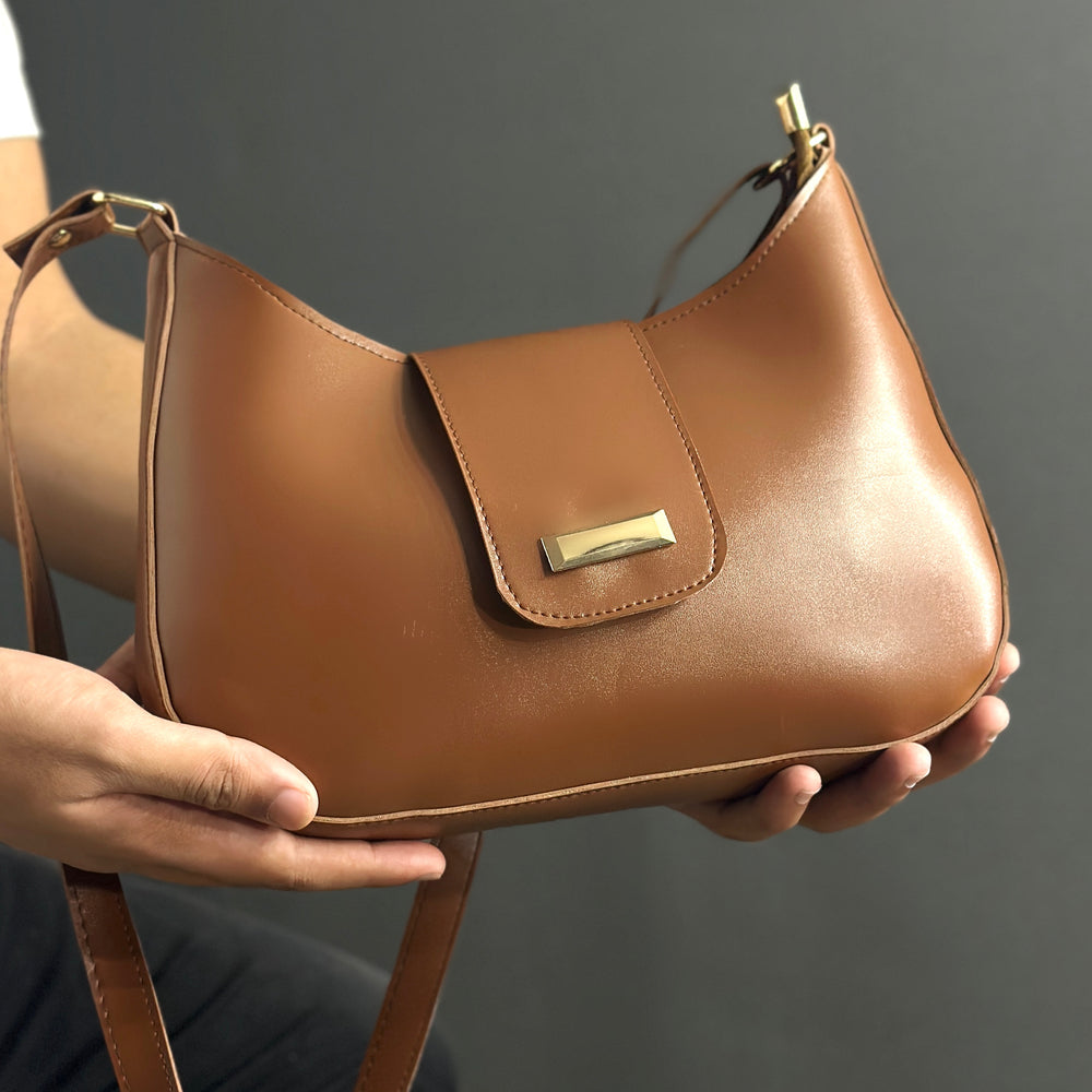 Caramel French-core Adjustable Strap Handbag