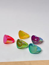 Load image into Gallery viewer, Holographic Block Heart Acrylic Ring
