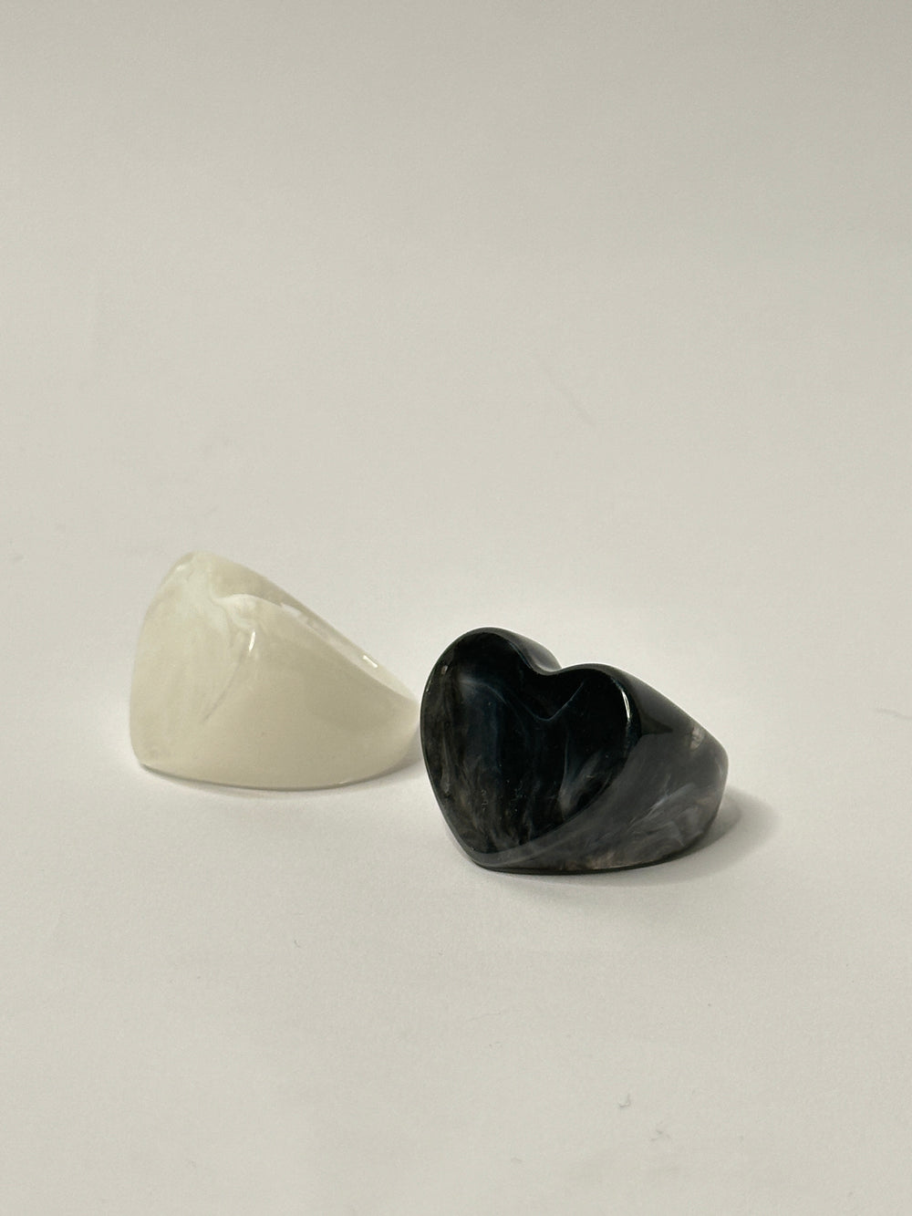 Marble Block Heart Acrylic Ring