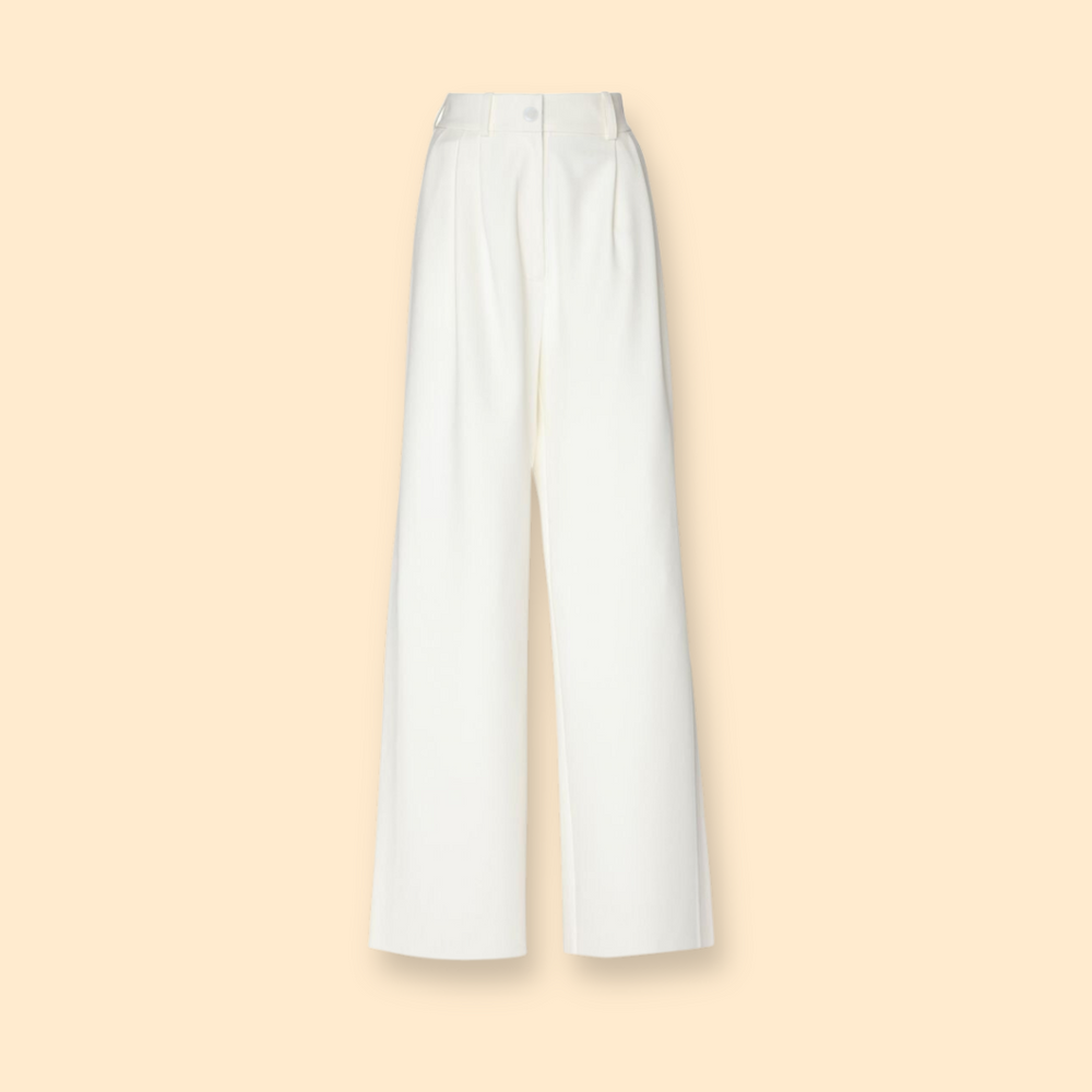 White Curvy Plus Academia Tailored Pants