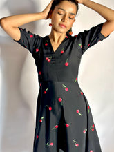Load image into Gallery viewer, Cherry Pattern Mini Flared Petite Dress
