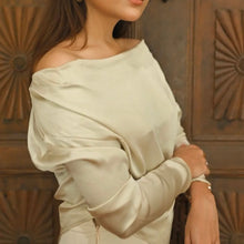 Load image into Gallery viewer, Cowl Neck Asymmetrical Silk Blouse
