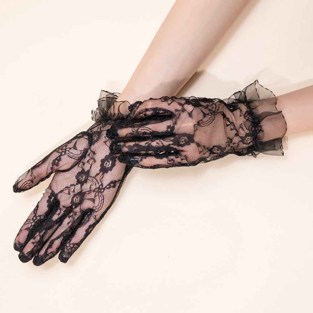Floral Mesh Mittens