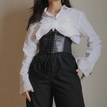 Load image into Gallery viewer, Faux Leather Lace-up Elastic Corset Belt

